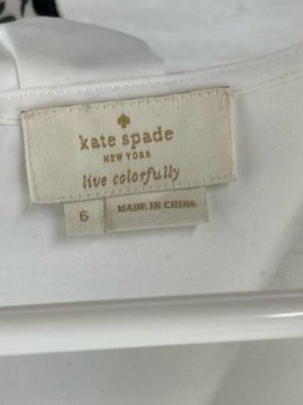 Kate Spade White Ruffle V-Neck Peplum Top Ladder Lace Trim Size 6 - Picture 6 of 8